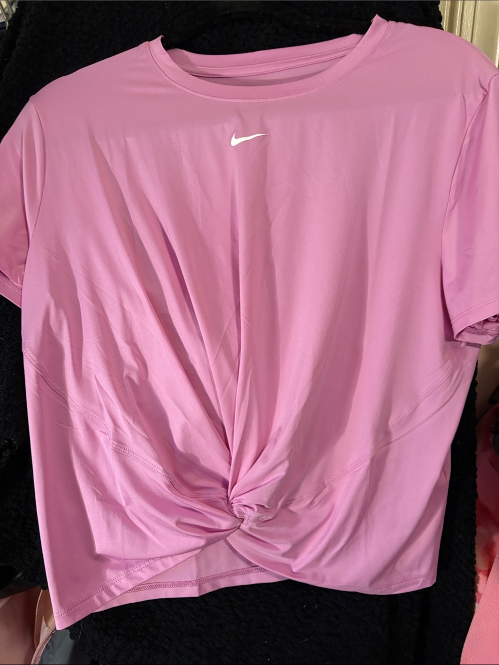 Nike Pink Twist-Front Performance Tee